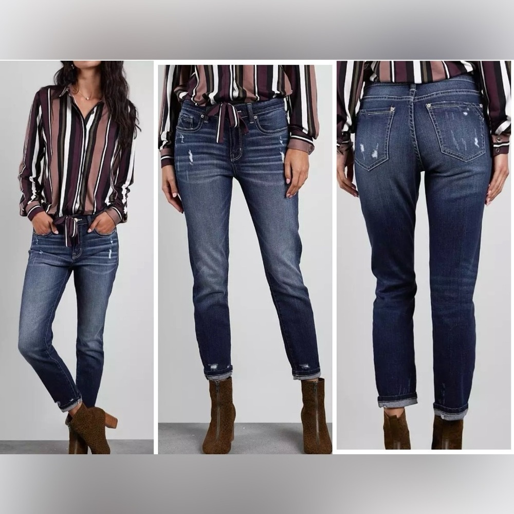 Buckle Black BBW1138 Womens Girlfriend 34 High Rise Stretch Jean Actual 38x27.5”
